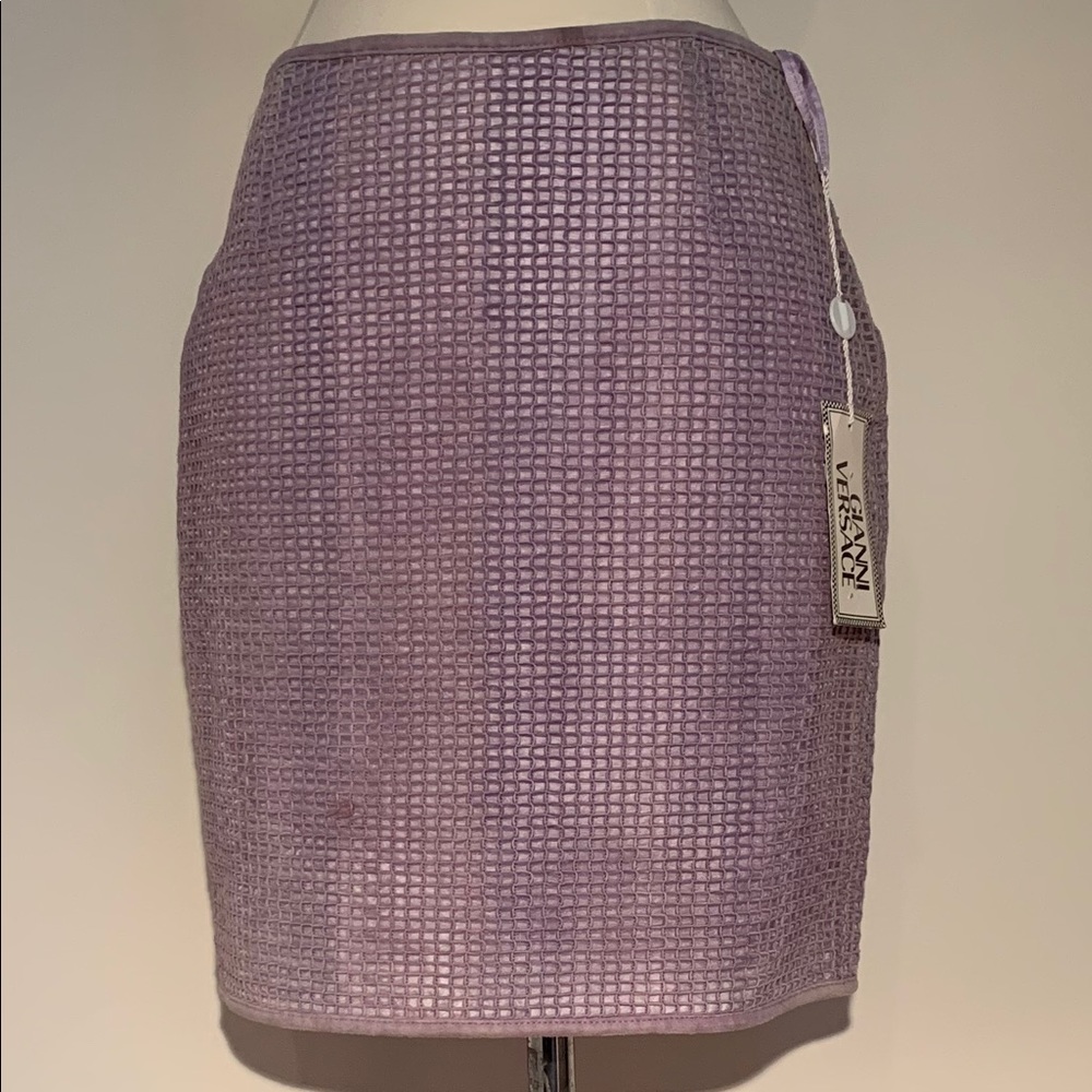 Gianni Versace original  NWT woven suede skirt